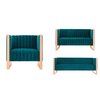 Manhattan Comfort Trillium 3 Piece - Sofa, Loveseat and Armchair Set in Teal and Rose Gold 3-SS559-TL